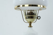 Load image into Gallery viewer, Vintage Milk Glass Hurricane Style Electric Lamp Daisy Shade 17 Inch
