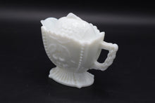 Load image into Gallery viewer, Vintage Milk Glass Paneled Grape Creamer and Sugar Bowl With Lid
