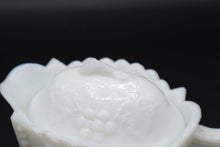 Load image into Gallery viewer, Vintage Milk Glass Paneled Grape Creamer and Sugar Bowl With Lid
