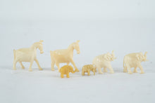 Load image into Gallery viewer, Vintage Celluloid Animal Figurines Horses and Elephants Miniature Set
