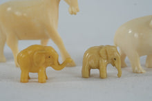 Load image into Gallery viewer, Vintage Celluloid Animal Figurines Horses and Elephants Miniature Set
