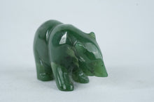 Load image into Gallery viewer, Carved Green Stone Bear Figurine Inuit Style Animal Sculpture
