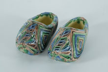 Load image into Gallery viewer, Hand-Painted Ceramic Miniature Clogs – Majolica Style – Marked BB – Pair
