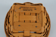 Load image into Gallery viewer, Longaberger Handwoven Mini Basket w/ Holly Fabric Liner &amp; Clear Protector – Dresden, Ohio USA
