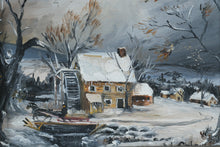 Load image into Gallery viewer, Miniature Winter Landscape – Signed Oil on Canvas by Coley (6&quot; x 5&quot;)
