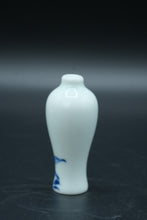 Load image into Gallery viewer, Miniature Blue &amp; White Chinese-Style Meiping Vase – Floral Motif – Possibly Snuff or Perfume Bottle
