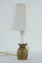 Load image into Gallery viewer, Brass Pineapple Table Lamp | Petite Accent Lamp | Hollywood Regency Style | 9” Tall
