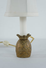 Load image into Gallery viewer, Brass Pineapple Table Lamp | Petite Accent Lamp | Hollywood Regency Style | 9” Tall
