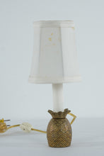 Load image into Gallery viewer, Brass Pineapple Table Lamp | Petite Accent Lamp | Hollywood Regency Style | 9” Tall
