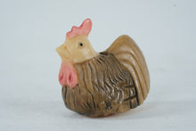 Load image into Gallery viewer, Carved Mini Rooster Figurine Netsuke Style Chicken Sculpture
