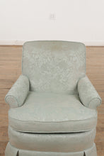 Load image into Gallery viewer, Floral Seafoam Armchair with Ottoman
