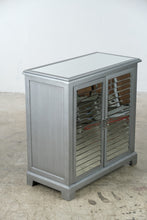 Load image into Gallery viewer, Silver Mirrored Two-Door Accent Cabinet with Shutter Doors
