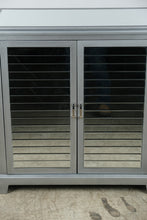Load image into Gallery viewer, Silver Mirrored Two-Door Accent Cabinet with Shutter Doors

