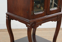 Load image into Gallery viewer, Antique Mahogany Display Cabinet on Cabriole Legs with Mirrored Doors
