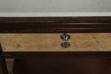 Load image into Gallery viewer, Pair of Pier 1 Mirrored Side Tables with Dark Wood Frame
