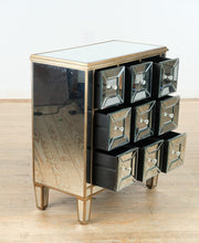 Load image into Gallery viewer, Glam Mirrored 9-Drawer Chest with Beveled Panels
