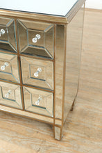 Load image into Gallery viewer, Glam Mirrored 9-Drawer Chest with Beveled Panels
