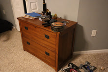 Load image into Gallery viewer, Mission Style Two-Drawer Oak File Cabinet
