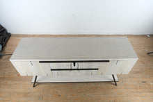 Load image into Gallery viewer, Modern Live Edge Cerused Wood Sideboard Credenza with Metal Base - Online Only
