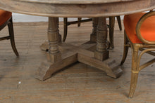 Load image into Gallery viewer, Modern Round Dining Table and 4 Rattan Armchairs with Orange Upholstery Set
