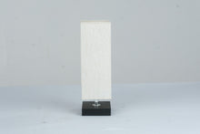 Load image into Gallery viewer, Modern Rectangular Column Table Lamp Ivory Fabric Shade Black Base 14 Inch
