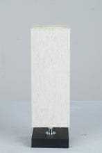 Load image into Gallery viewer, Modern Rectangular Column Table Lamp Ivory Fabric Shade Black Base 14 Inch
