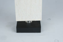 Load image into Gallery viewer, Modern Rectangular Column Table Lamp Ivory Fabric Shade Black Base 14 Inch
