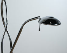 Load image into Gallery viewer, Modern Chrome Spiral Torchiere Floor Lamp with Reading Light – 70&quot; Tall
