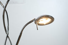 Load image into Gallery viewer, Modern Chrome Spiral Torchiere Floor Lamp with Reading Light – 70&quot; Tall
