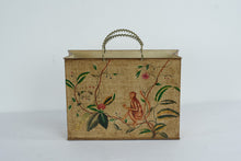 Load image into Gallery viewer, Tole Metal Magazine Holder Monkey &amp; Floral Chinoiserie 15” Mid Century
