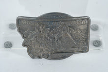 Load image into Gallery viewer, Montana Centennial 1889–1989 Belt Buckle – Sterling Silver Plate by Montana Silversmiths, Limited Edition

