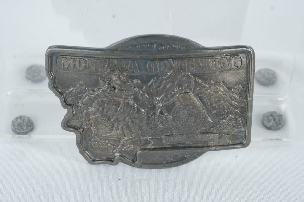 Montana Centennial 1889–1989 Belt Buckle – Sterling Silver Plate by Montana Silversmiths, Limited Edition