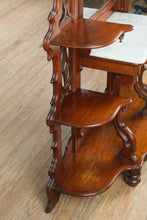 Load image into Gallery viewer, Monumental Eastlake Étagère with Marble Top &amp; Mirror – 84” Tall
