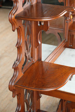 Load image into Gallery viewer, Monumental Eastlake Étagère with Marble Top &amp; Mirror – 84” Tall
