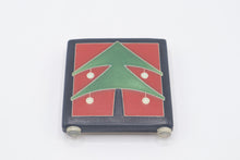 Load image into Gallery viewer, Motawi Tileworks Christmas Tree 4x4 Art Tile Red Green Ann Arbor Michigan Box
