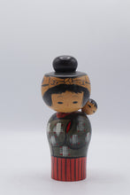 Load image into Gallery viewer, Vintage Japanese Kokeshi Mother and Child Doll Baby on Back 6 5 Inch
