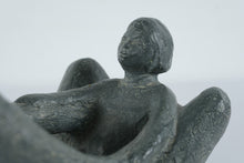 Load image into Gallery viewer, Modernist Mother and Child Sculpture Figurine Green Patina Finish
