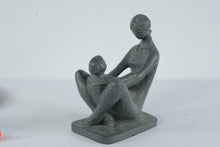 Load image into Gallery viewer, Modernist Mother and Child Sculpture Figurine Green Patina Finish
