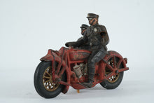 Load image into Gallery viewer, Antique Hubley Cast Iron Motorcycle Sidecar Toy Police Riders Original Paint
