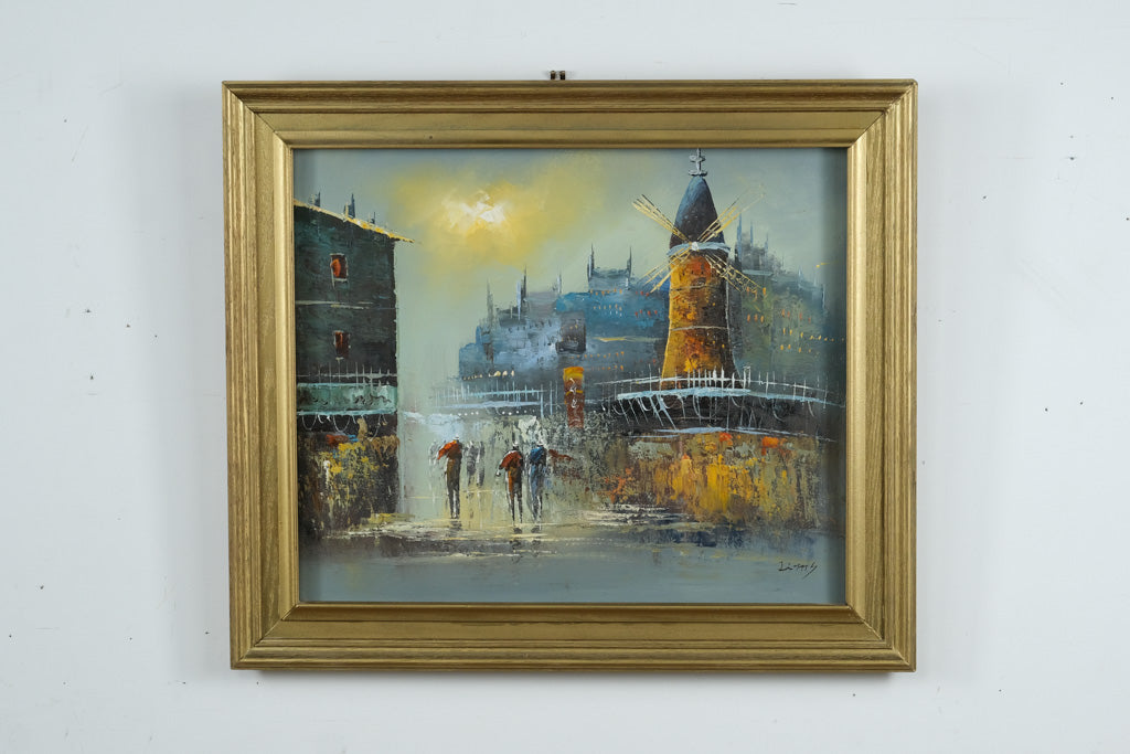 Moulin Rouge Oil on Canvas – Artist Signed Framed Painting – 28.5