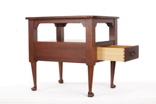 Load image into Gallery viewer, Ms. Cleo&#39;s Solid Cherry Side Table with Shelf and Lower Drawer
