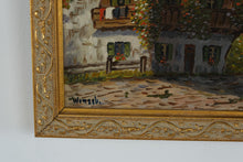 Load image into Gallery viewer, Alpine Chalet Landscape Painting – Original Oil on Canvas in Ornate Gold Frame, 11.75 x 13.5
