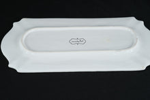 Load image into Gallery viewer, Mud Pie Vintage-Style Ceramic Serving Tray – Cake Server Illustration, Scalloped Edges (16" x 8")
