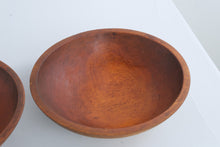 Load image into Gallery viewer, Vintage Munising Wood Bowl Pair 11 Inch Primitive Farmhouse
