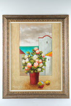 Load image into Gallery viewer, Murphy Signed Floral Still Life Mediterranean Coastal Wall Art Ornate Gold Frame
