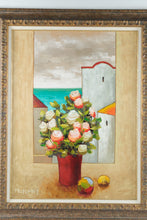 Load image into Gallery viewer, Murphy Signed Floral Still Life Mediterranean Coastal Wall Art Ornate Gold Frame
