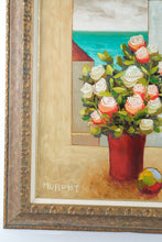 Load image into Gallery viewer, Murphy Signed Floral Still Life Mediterranean Coastal Wall Art Ornate Gold Frame

