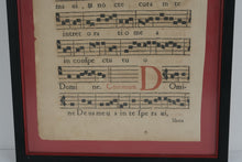 Load image into Gallery viewer, Antique Latin Gregorian Chant Sheet Music Framed Liturgical Page Religious Art
