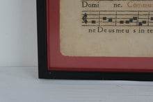 Load image into Gallery viewer, Antique Latin Gregorian Chant Sheet Music Framed Liturgical Page Religious Art
