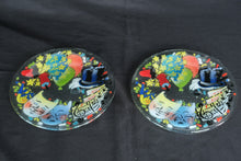 Load image into Gallery viewer, Peggy Karr Mardi Gras Fused Glass Dessert Plates Set of 2 Mask Musical Notes 8 Inch
